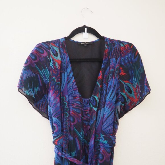 * Nanette Lepore Multicolor Peacock Silk Blouse sz 8 - Picture 2 of 5